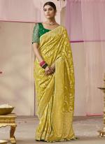 Dola Silk Yellow Wedding Wear Weaving Saree